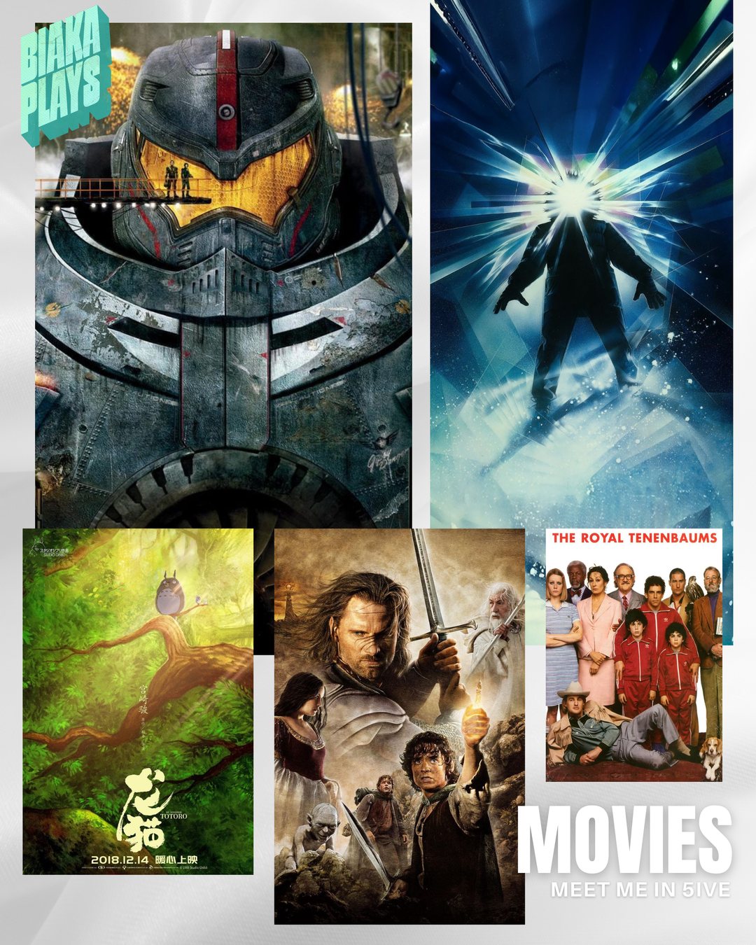 Five movie posters